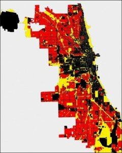 Red = single-family homes only. Yellow = non-residential use